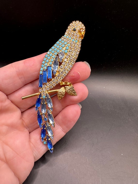 Vintage parrot deals brooch