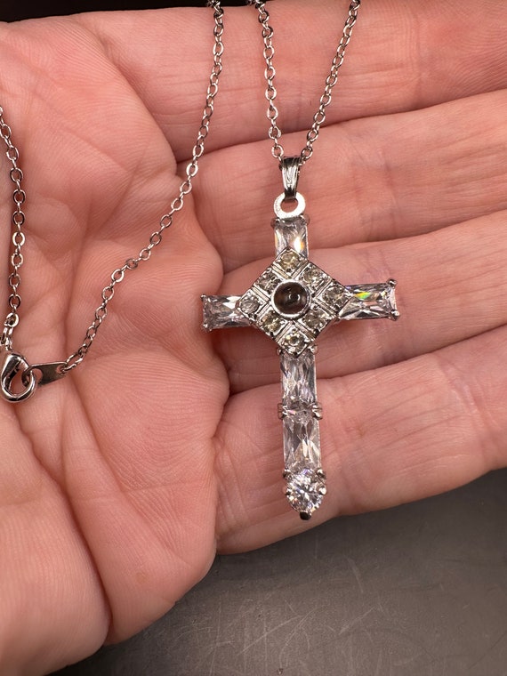 Rhinestone Cross Necklace
