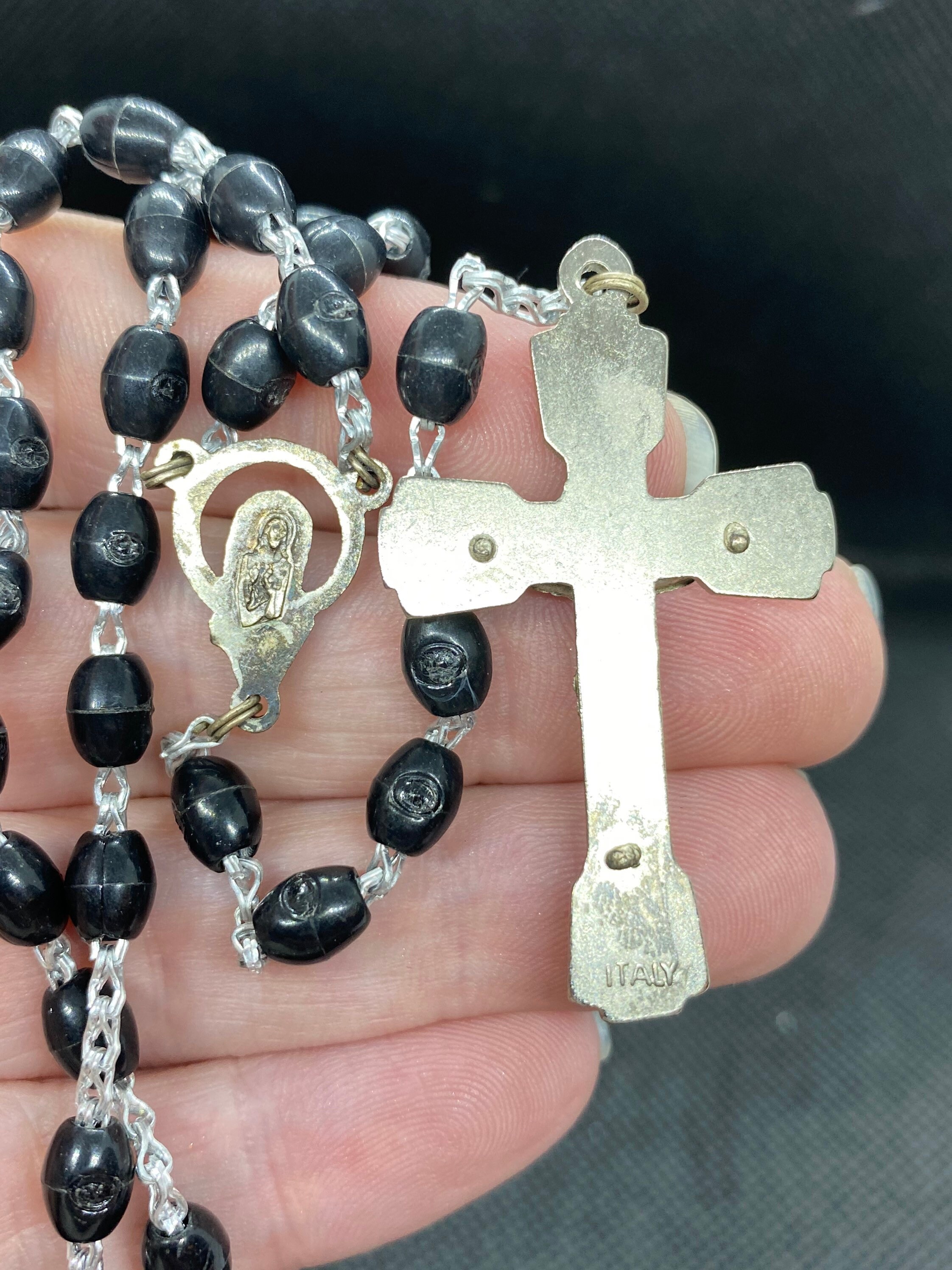 Vintage Rosary with Crucifix and Beads made in Italy - Etsy 日本