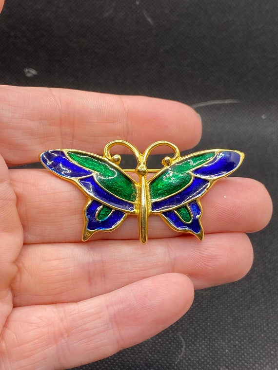 Vintage Enamel Butterfly Pin by SFJ