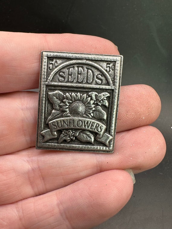 Vintage Birds and Blooms Pewter Pin Hummingbird Brooc… Gem