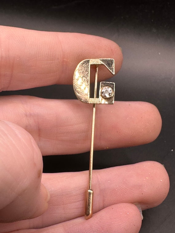 Vintage Letter G Initial Stick Pin