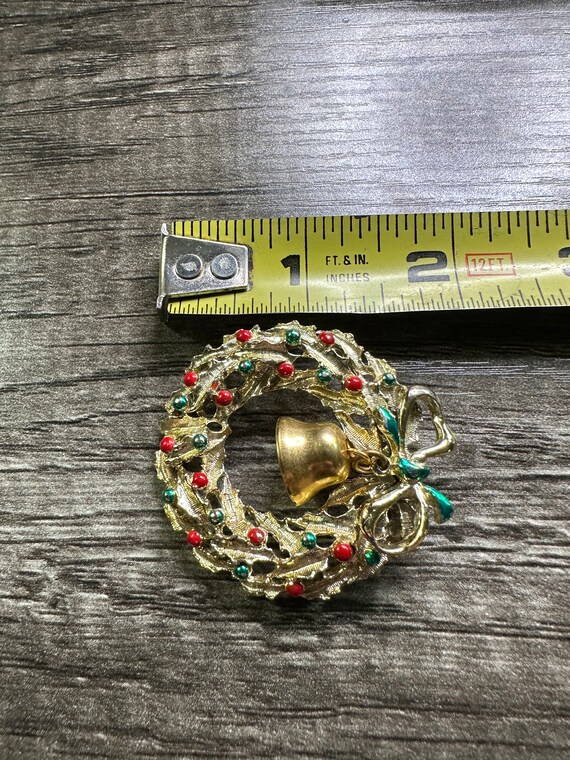 Vintage Christmas Wreath with Bell - image 3