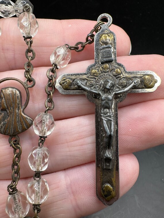 Vintage Art Deco Style Rosary with Crucifix and B… - image 3