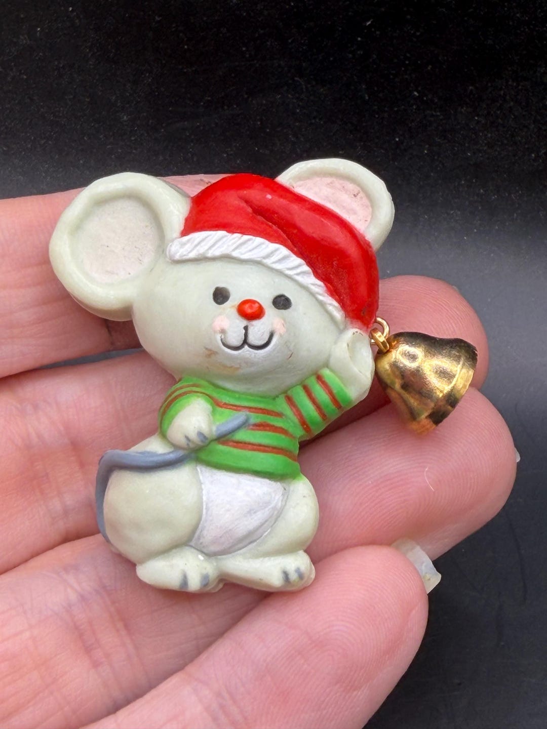 Vintage Hallmark Mouse With Bell Christmas Holiday Lapel Pin Brooch - Etsy