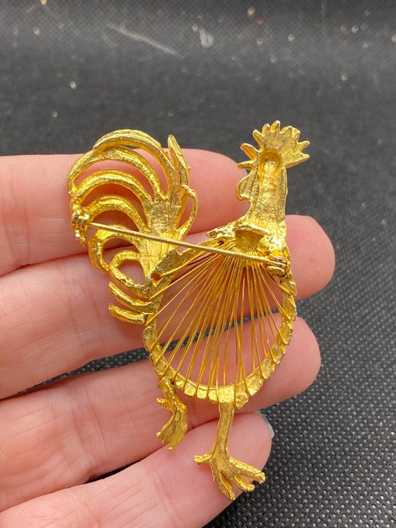Vintage Chicken Rooster Pin - image 3