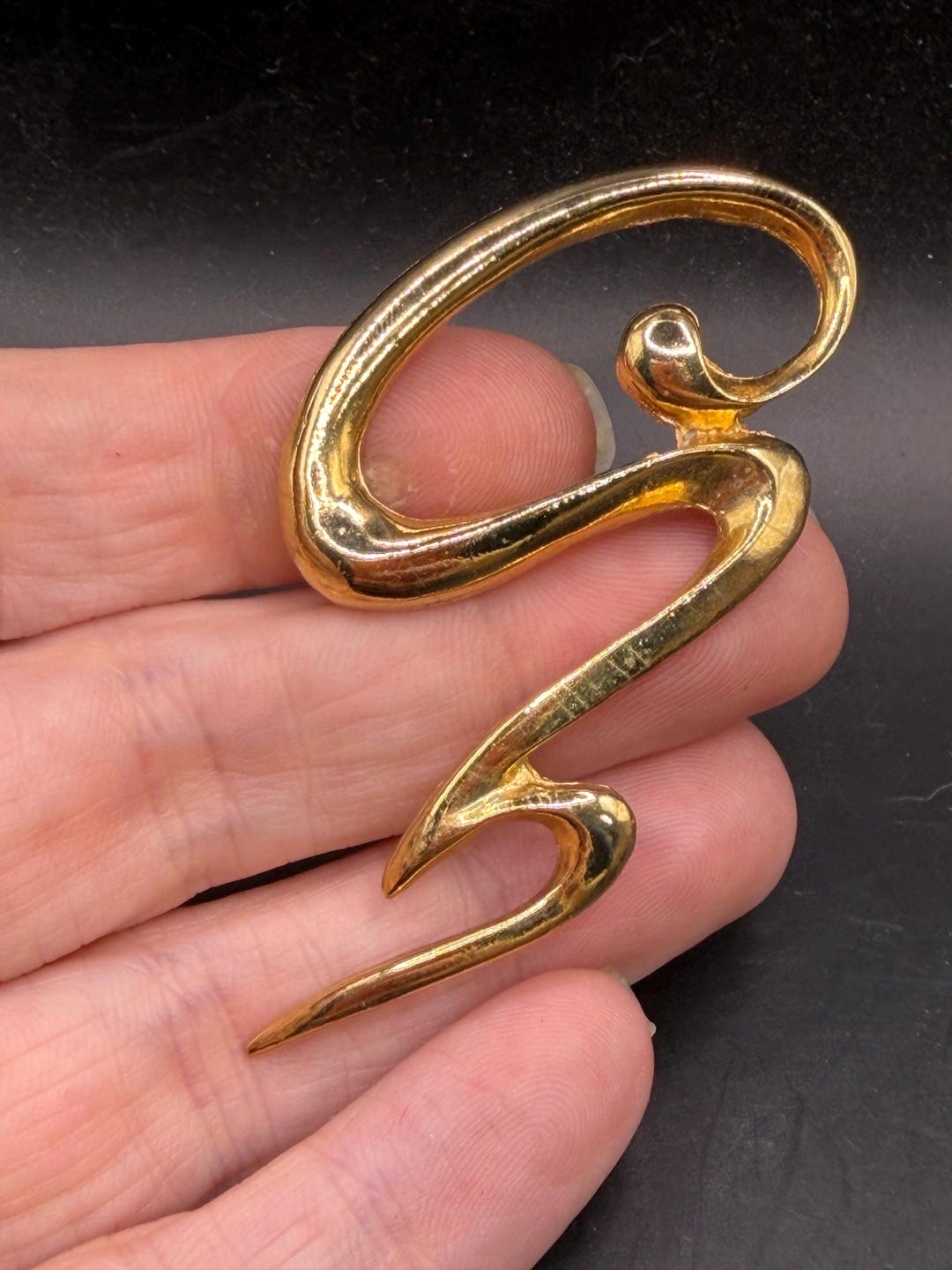Modern Pin Vintage Modern Abstract Shawl Pin Gold-tone - Etsy