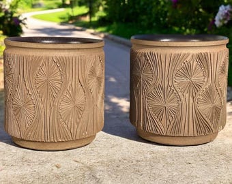 EARTHGENDER Teardrop Sunburst Design Planters David Cressey Robert Maxwell