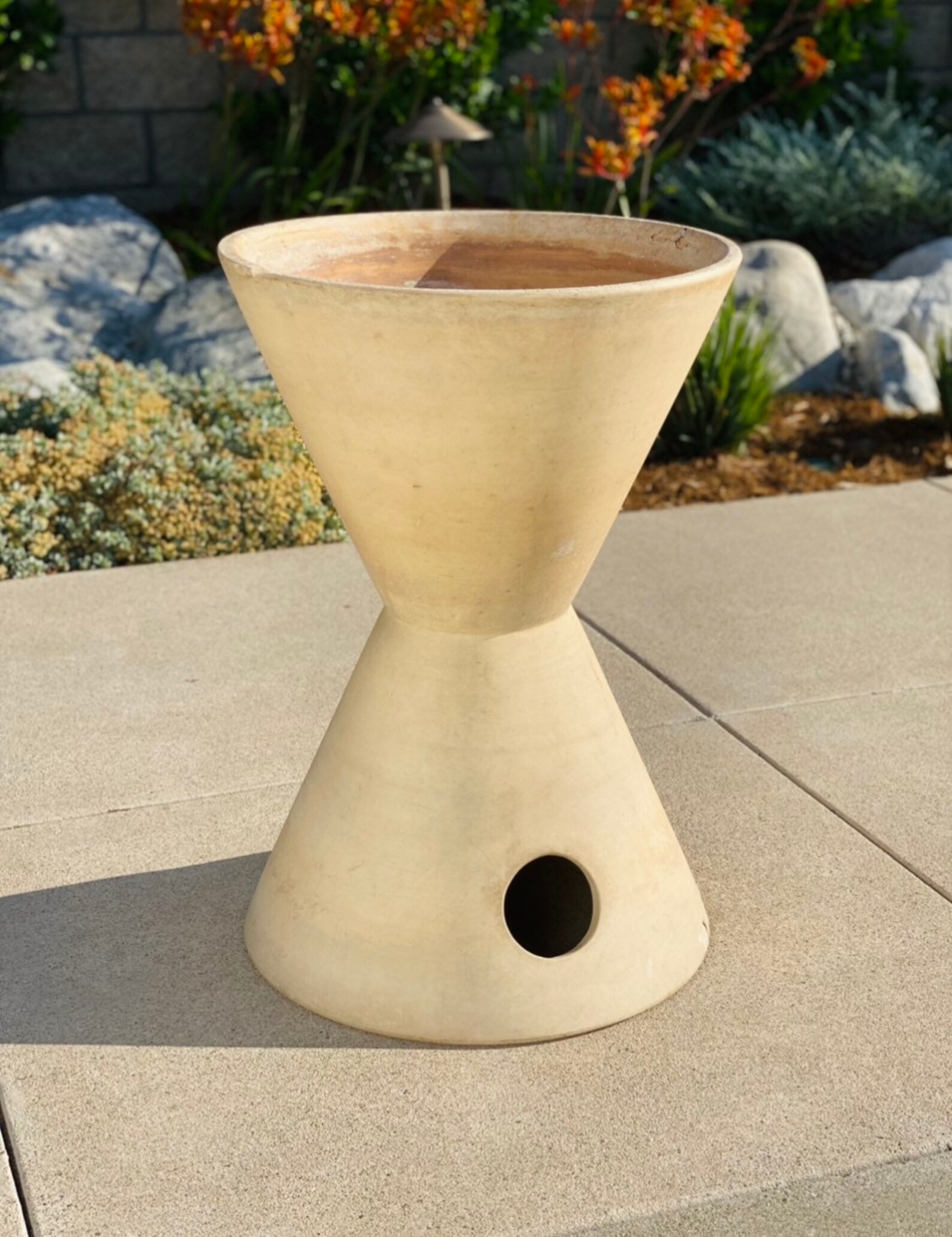 Lagardo Tackett Giant Double Cone Bisque Planter Architectural Etsy