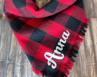 Bandana per cani personalizzata, bandana con frange sfilacciate da annodare, bandana per cani personalizzata, bandana per cani a quadri, bandana per cani carina, bandana natalizia