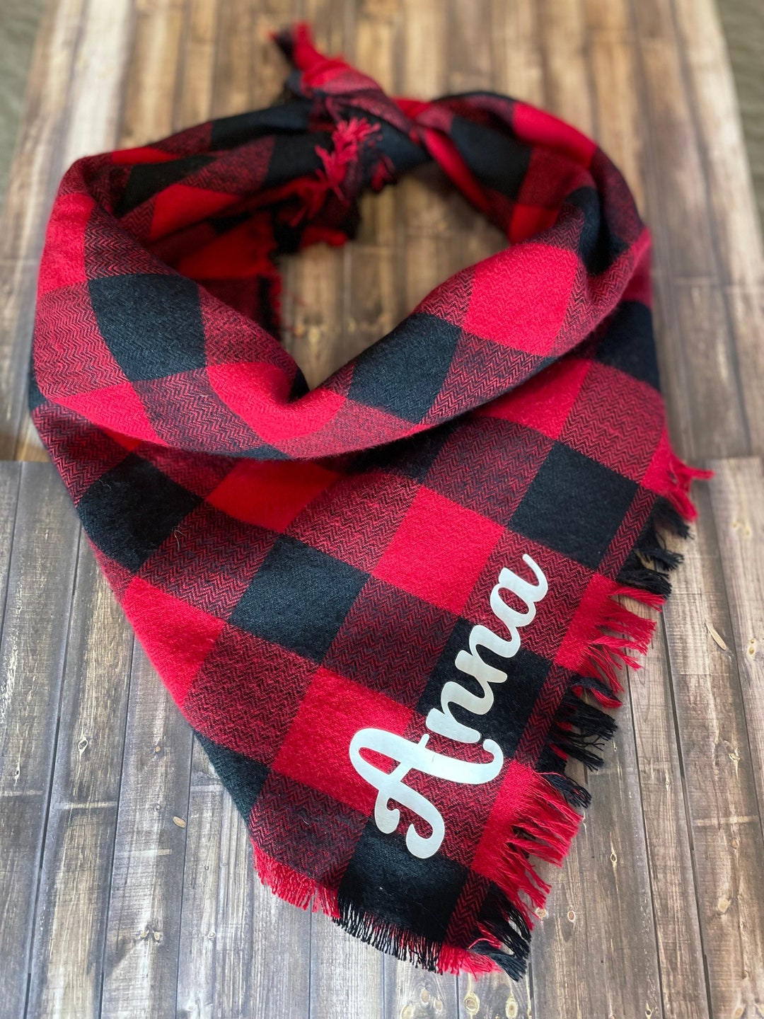 Custom Dog Bandana, Frayed Fringe Tieon Bandana, Personalized Dog