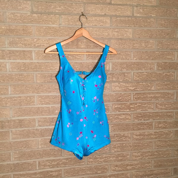 60s  swim romper/ mid-century swimwear, small to medium/ click “item details” below