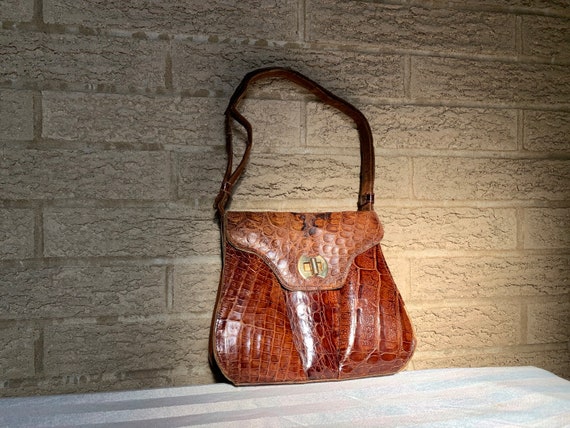 1930s Art Deco alligator and brass/ handbag avant-