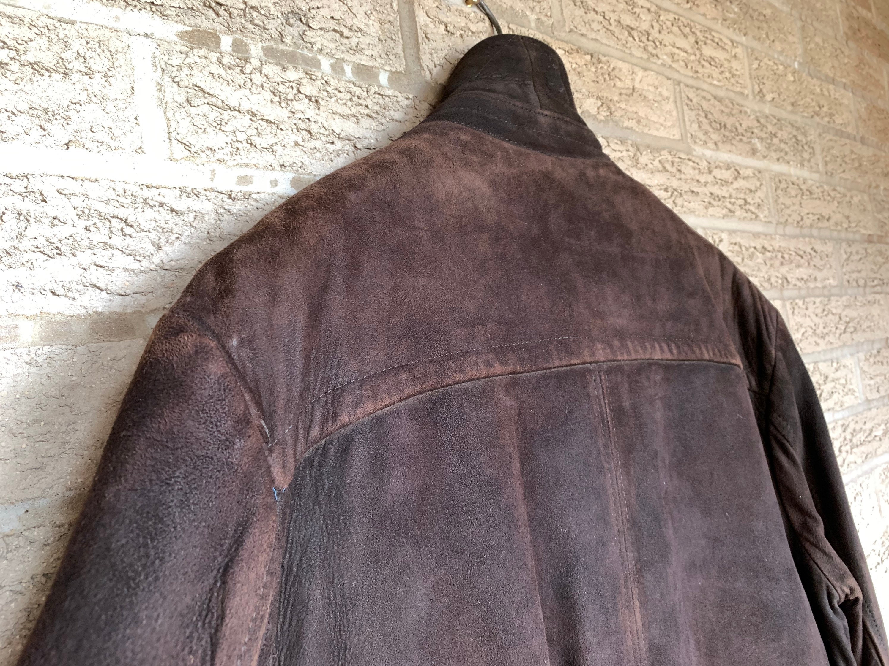 Mens Medium removable western tailoring supple leather with I creditable draping US 42 60s rancher suede Sherpa lining