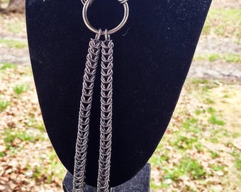 Corbata bolo de acero/cadena bizantina