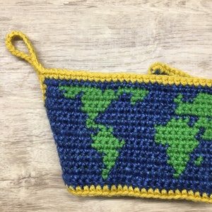 PATTERN for Crochet Earth World Map Mug Cozy image 1