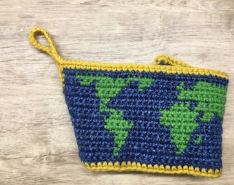 PATTERN for Crochet Earth World Map Mug Cozy