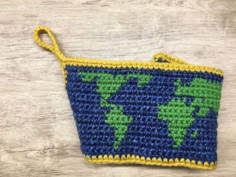 PATTERN for Crochet Earth World Map Mug Cozy image 1