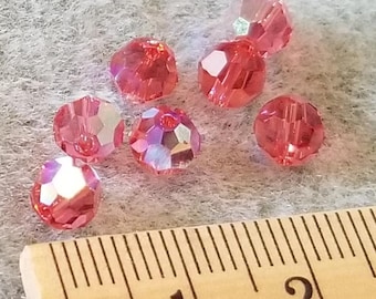 SWAROVSKI crystal 6mm Round beads Padparadscha AB