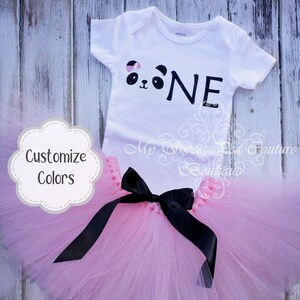 Panda First Birthday Outfit- Tutu Outfit- Cake Smash Outfit- 1st Birthday Outfit- Panda Birthday- First Birthday- One- Panda Party- Panda