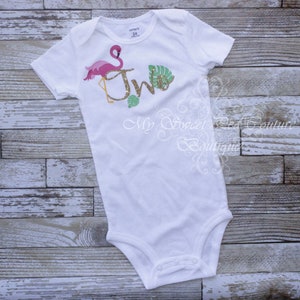 Flamingo 2nd Birthday Outfit- Flamingo Birthday- Luau Birthday- Second Birthday Outfit- 2nd Birthday- Flamingo Fiesta- Two- Tropocal