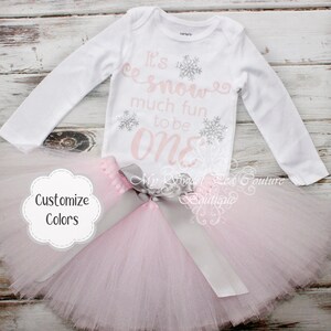 Snow Much Fun to be One Birthday Outfit- Snowflake First Birthday Outfit- Cake Smash Outfit- 1st Birthday Outfit- Winter Wonderland- Tutu
