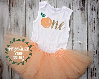 Tenue premier anniversaire pêche - anniversaire pêche - tenue d'anniversaire - Sweet One Birthday - tenue pêche du sud 1er anniversaire - Cake Smash - pêche