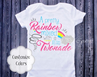 A Pretty Rainbow Mixed with a Little Twonado Two Nado Birthday Second Birthday 2nd Birthday Shirt Rainbow Birthday Twonado Birthday-Two