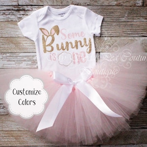 Adorable Bunny First Birthday Outfit | Easter Theme Family Shirts | Some Bunny is One/Two Celebration