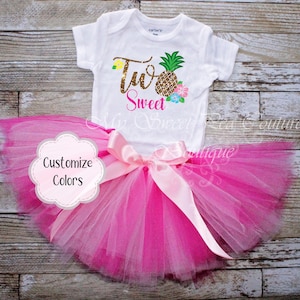 Tropical Pineapple 2nd Birthday Luau Outfit | Hawaiian Party Theme Personalized Shirt for Toddlers