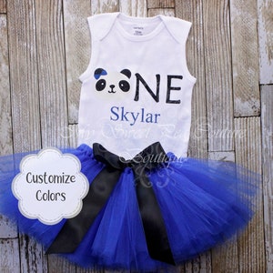 Panda First Birthday Outfit- Tutu Outfit- Cake Smash Outfit- 1st Birthday Outfit- Panda Birthday- First Birthday- One- Panda Party- Panda