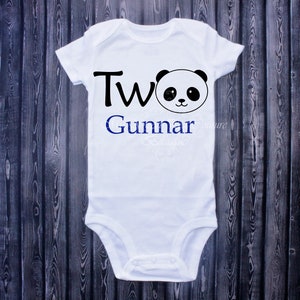 Second Birthday Panda Outfit- Panda- Personalized- Second Birthday Outfit- 2nd Birthday- Panda Birthday- Two- Panda Shirt- Cake Smash Outfit
