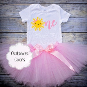 You are My Sunshine First Birthday Outfit- Cake Smash Outfit- 1st Birthday Outfit- Sunshine Birthday- Birthday Shirt- First Birthday- Tutu