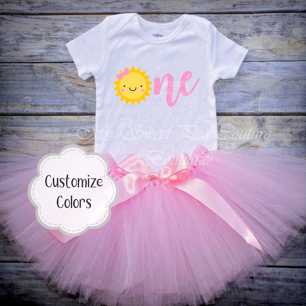 You are My Sunshine First Birthday Outfit- Cake Smash Outfit- 1st Birthday Outfit- Sunshine Birthday- Birthday Shirt- First Birthday- Tutu