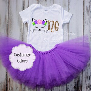 Cat First Birthday Tutu Outfit Cake Smash Outfit 1st Birthday Outfit Kitty Birthday First Birthday Outfit One Cat Birthday Meow I am One