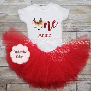 Reindeer First Birthday Outfit Doe 1st Birthday Outfit Unicorn Birthday 1st Birthday Outfit Winter Onderland Christmas Birthday Deer One