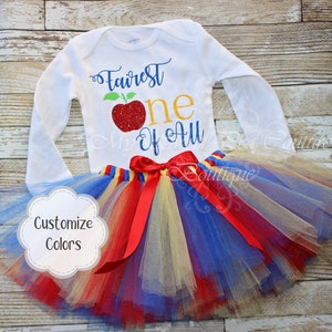 Tenue de premier anniversaire Blanche-Neige : ensemble de tutu le plus beau de tous les gâteaux pour accessoire photo de princesse