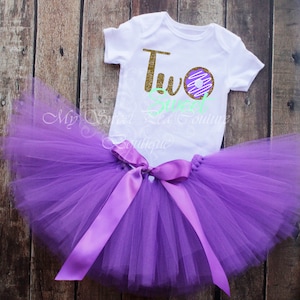 Donut Grow Up Two Sweet 2nd Birthday Outfit - Tutu Cake Smash Set for Girls&#39; Party