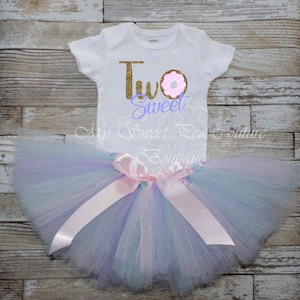 Donut Grow Up Two Sweet 2nd Birthday Outfit for Girls - Cake Smash Party Shirt - Toddler Gift