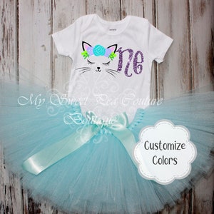 Cat First Birthday Tutu Outfit Cake Smash Outfit 1st Birthday Outfit Kitty Birthday First Birthday Outfit One Cat Birthday Meow I am One