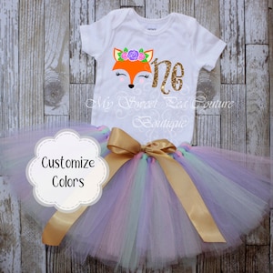 Wild One Fox First Birthday Tutu Outfit Cake Smash Outfit 1st Birthday Outfit Fox First Birthday First Birthday Outfit One Cake Smash Outfit