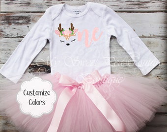 Woodland Deer First Birthday Outfit Doe 1st Birthday Outfit Unicorn Birthday 1st Birthday Outfit Onderland Fairy Birthday Deer One