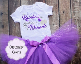 A Pretty Rainbow Mixed with a Little Twonado Two Nado Birthday Second Birthday 2nd Birthday Shirt Rainbow Birthday Twonado Birthday-Two