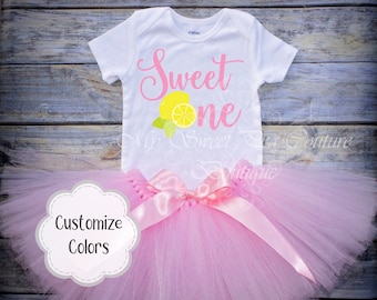 Sweet One Lemonade First Birthday Outfit- Lemon Cake Smash Outfit 1st Birthday Outfit Lemonade Birthday First Birthday Pink Lemonade