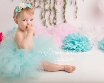 Aqua Princess Tutu Rock für Neugeborene, Baby, Kleinkind - Erster Geburtstag, Cake Smash, Photo Prop