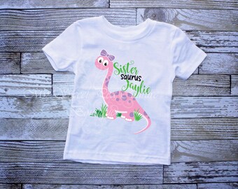 Cute Gift for Big Sister Girls T-Rex Youth Hoodie Raptor Sister Saurus