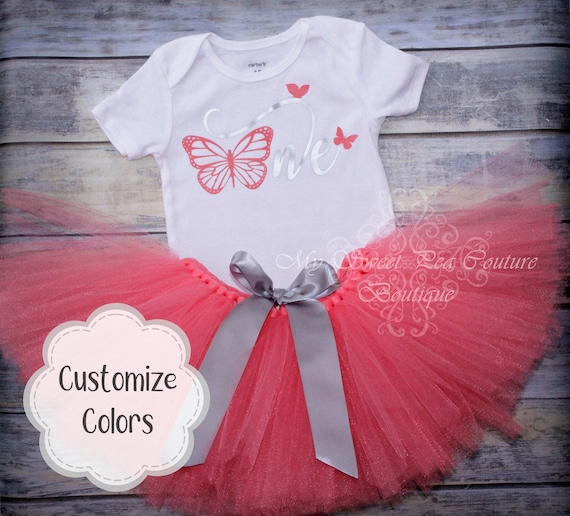 Butterfly first birthday outfit top