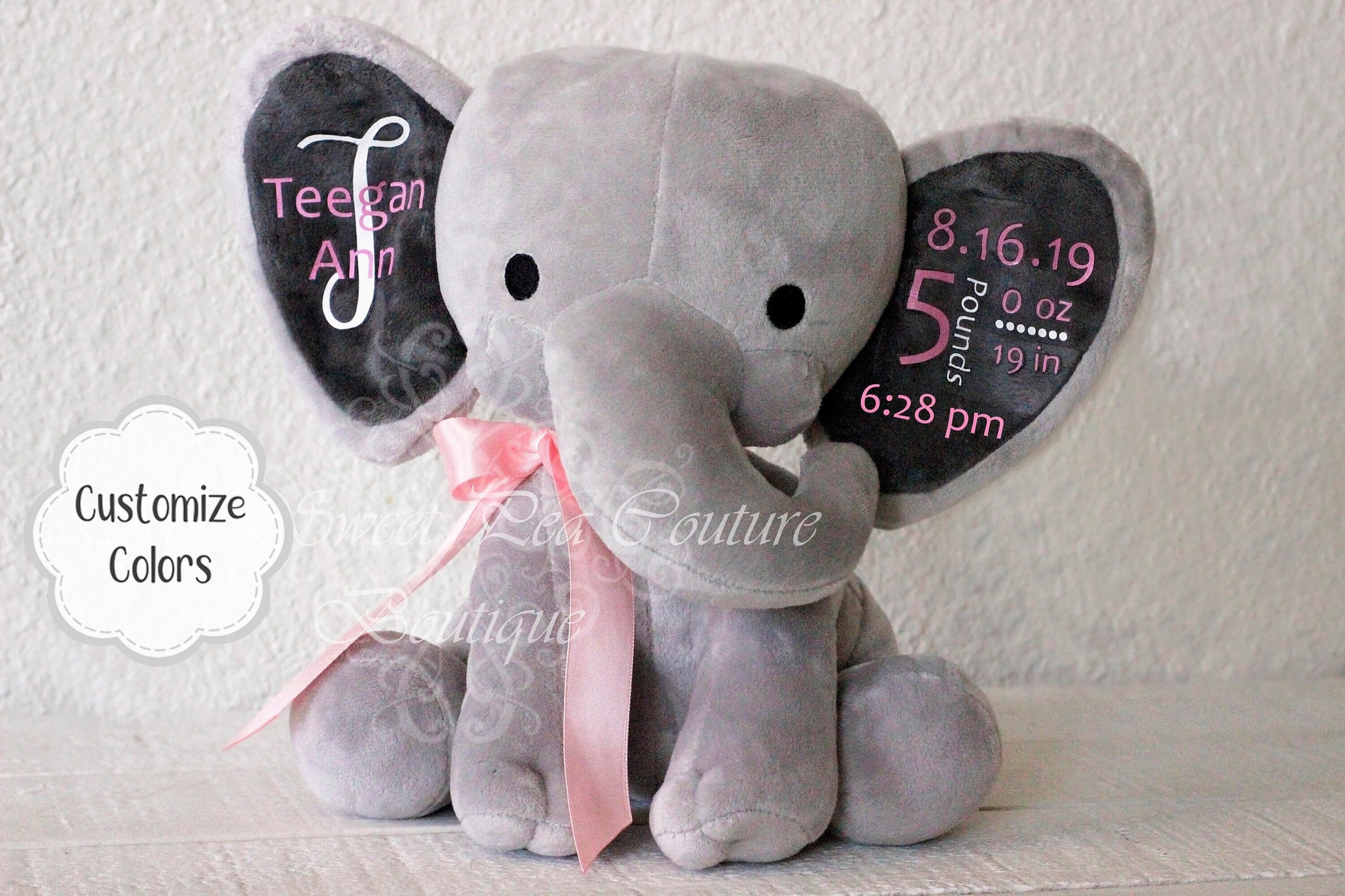 custom stuffed elephant