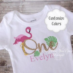 Flamingo First Birthday Outfit- Flamingo Birthday- Luau Birthday- First Birthday Outfit- 1st Birthday- Flamingo Fiesta- Tropical Birthday