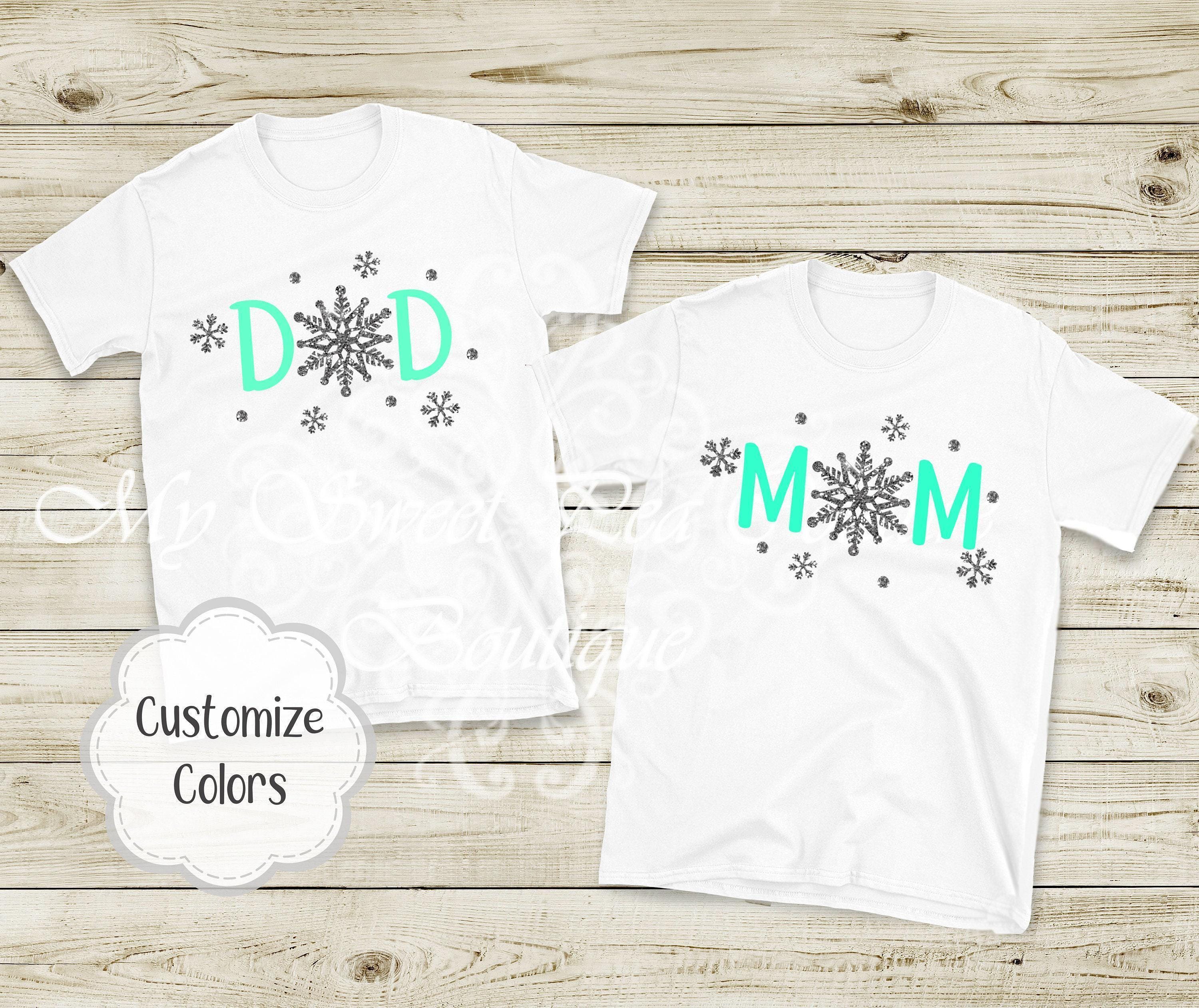 Snowflake Outfit, Winter Birthday Family Matching Tee Commercial Grade Vinyl Toddler to Adult